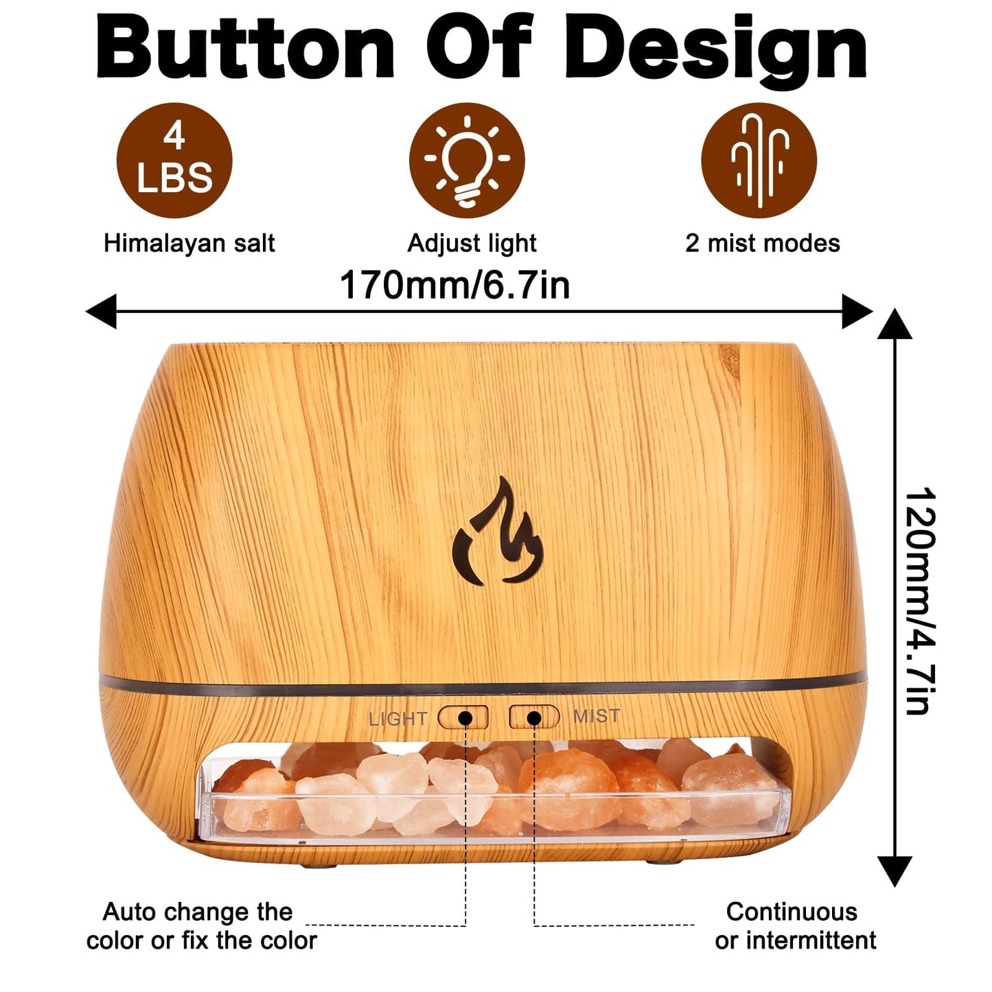 3-in-1 Ultrasonic Essential Oil Diffuser & Himalayan Salt Lamp Diffuser & 7 Colours Changing- 6 Month Warranty ⭐⭐⭐⭐⭐ (4.9/5) 156 Reviews