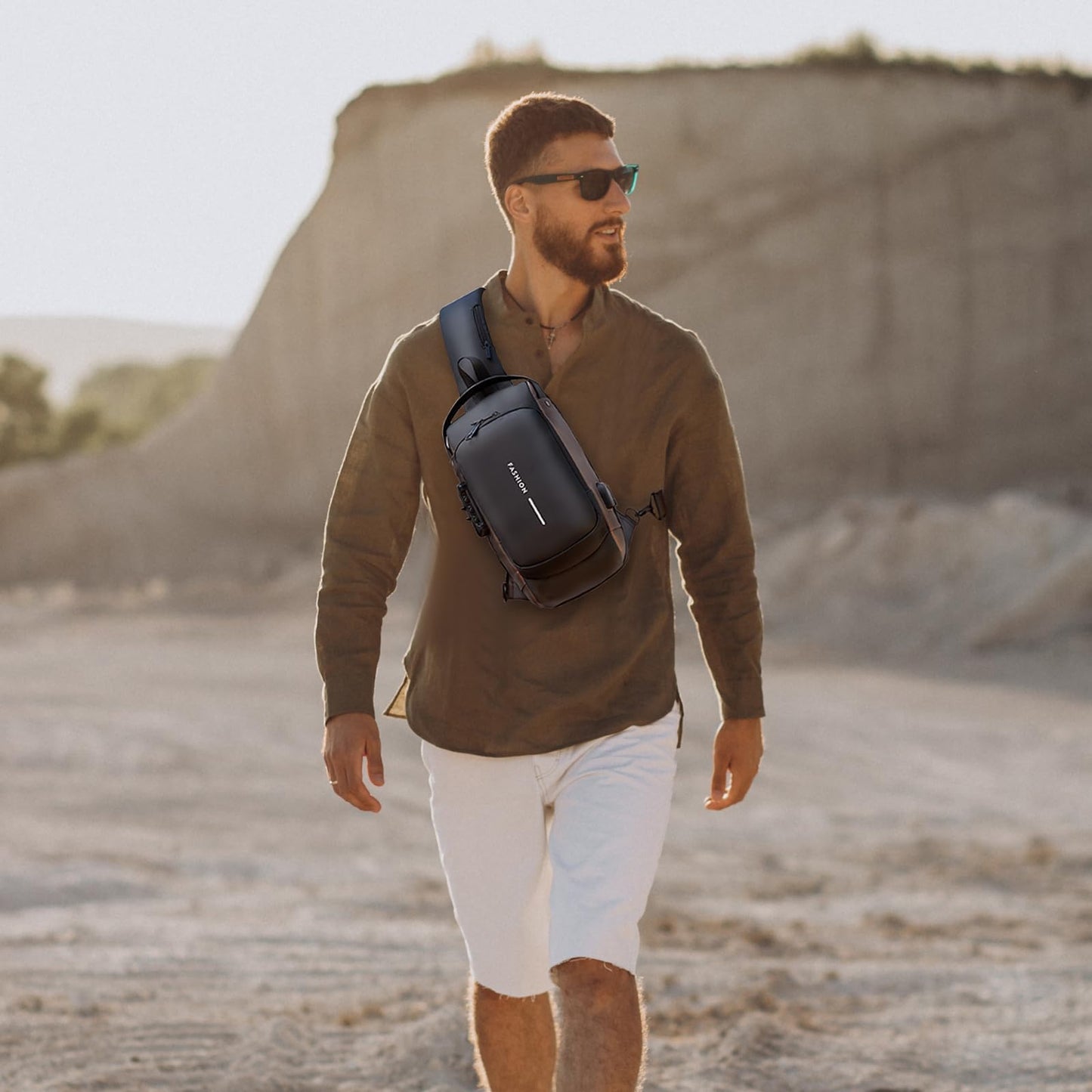 Aesthetic Sling Bag For Unisex , Crossbody Anti-Theft Chest Casual Daypack Waterproof ⭐⭐⭐⭐⭐ (4.9/5) 112 Reviews