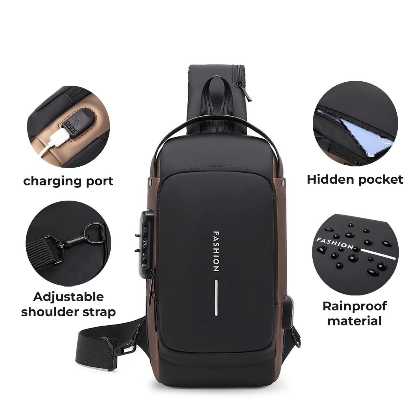 Aesthetic Sling Bag For Unisex , Crossbody Anti-Theft Chest Casual Daypack Waterproof ⭐⭐⭐⭐⭐ (4.9/5) 112 Reviews