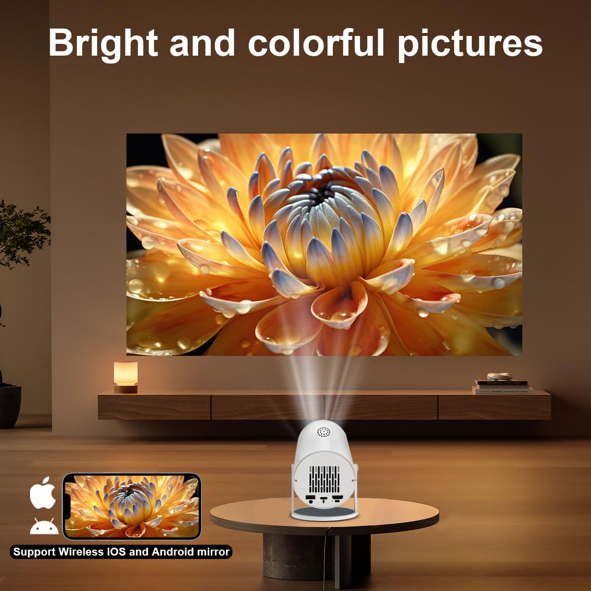 Android 4K Portable Mini Projector with WiFi Bluetooth Android 13 1080P, for Home Theatres, Outdoor Movies- 6 Month Warranty ⭐⭐⭐⭐⭐ (4.9/5) 785 Reviews