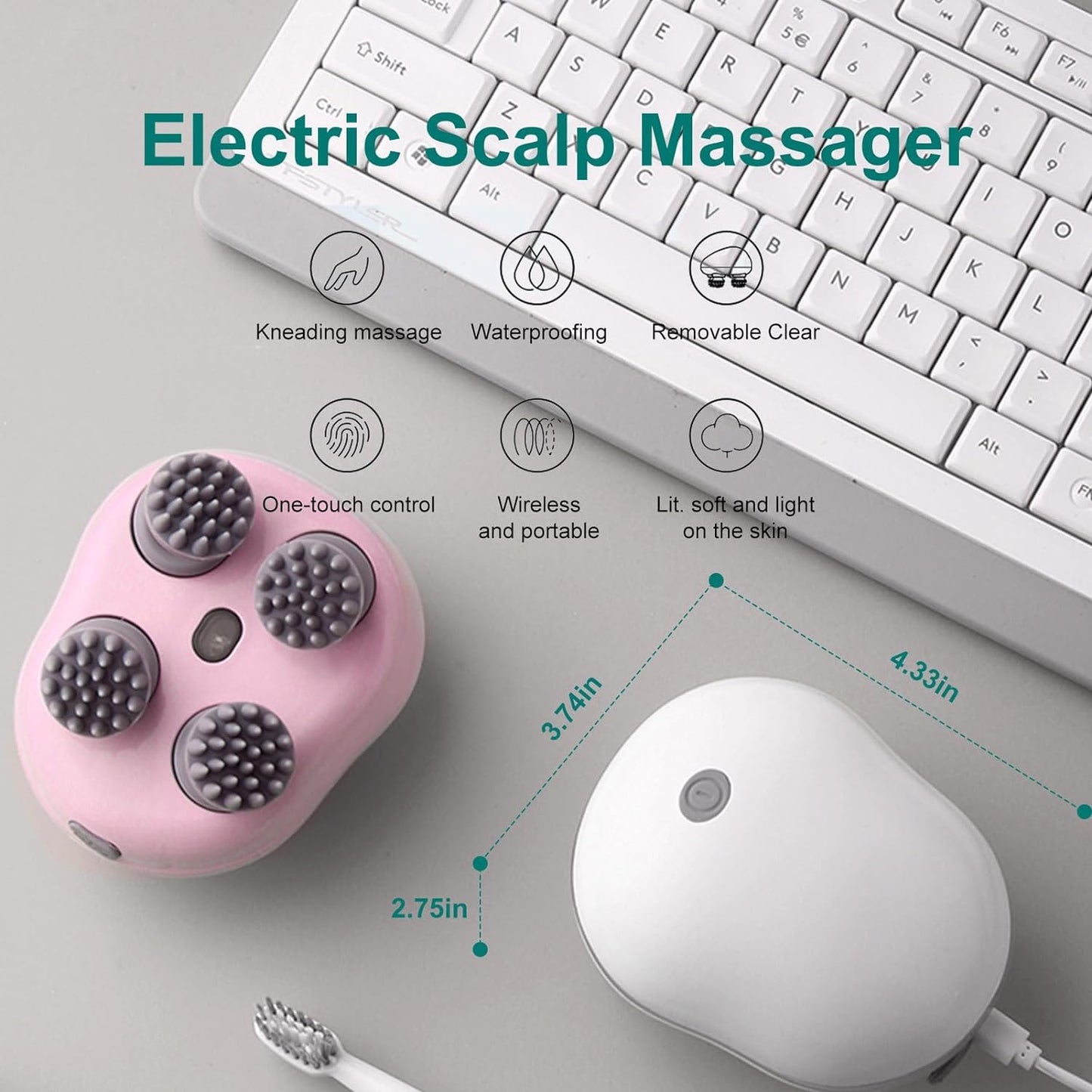 Electric Scalp Massager for Hair Growth, Body Massager (MultiColor) - 1 Year Warranty ⭐⭐⭐⭐⭐ (4.9/5) 286 Reviews