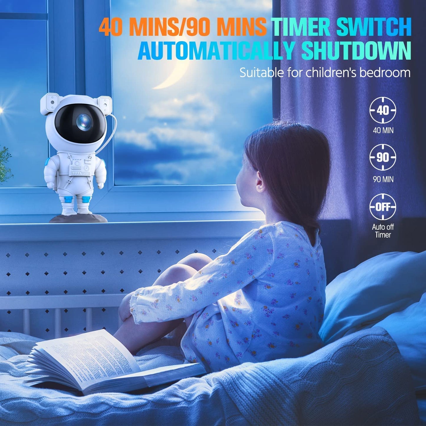 Nexila Astronaut Baby Star Projector, 30 Projection Modes 360 night Lamp with Timer Remote, Dimmable Combinations Romantic Starry Sky Best Gift for