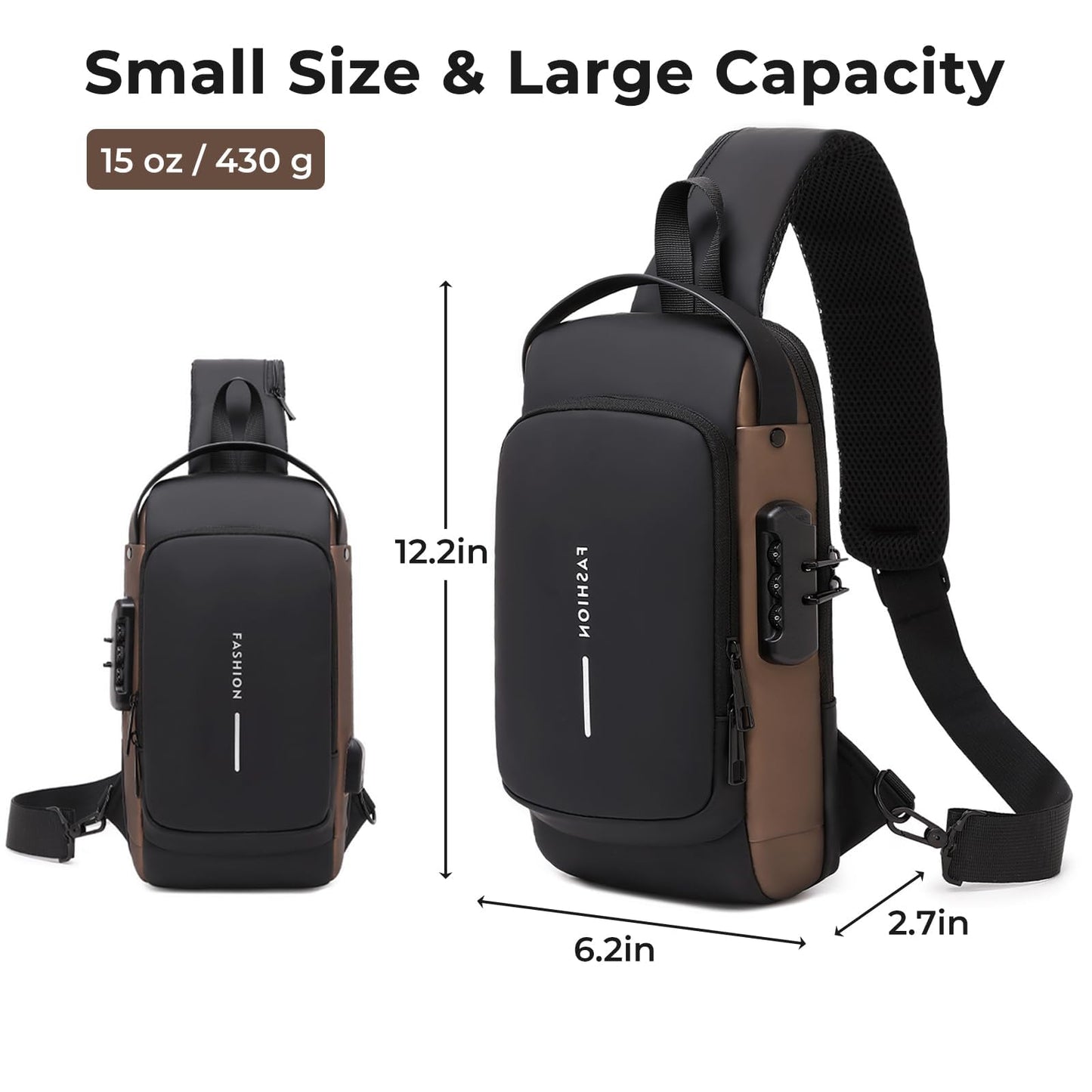 Aesthetic Sling Bag For Unisex , Crossbody Anti-Theft Chest Casual Daypack Waterproof ⭐⭐⭐⭐⭐ (4.9/5) 112 Reviews