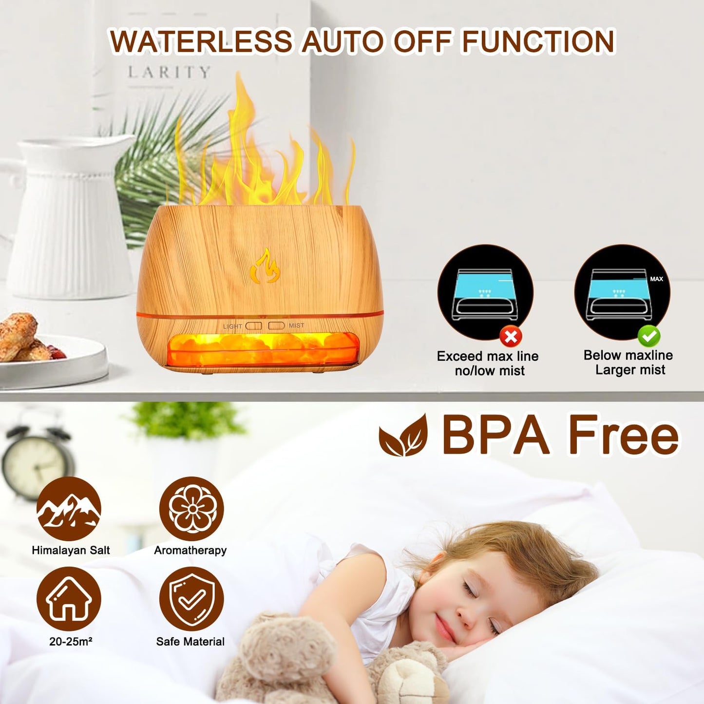 3-in-1 Ultrasonic Essential Oil Diffuser & Himalayan Salt Lamp Diffuser & 7 Colours Changing- 6 Month Warranty ⭐⭐⭐⭐⭐ (4.9/5) 156 Reviews