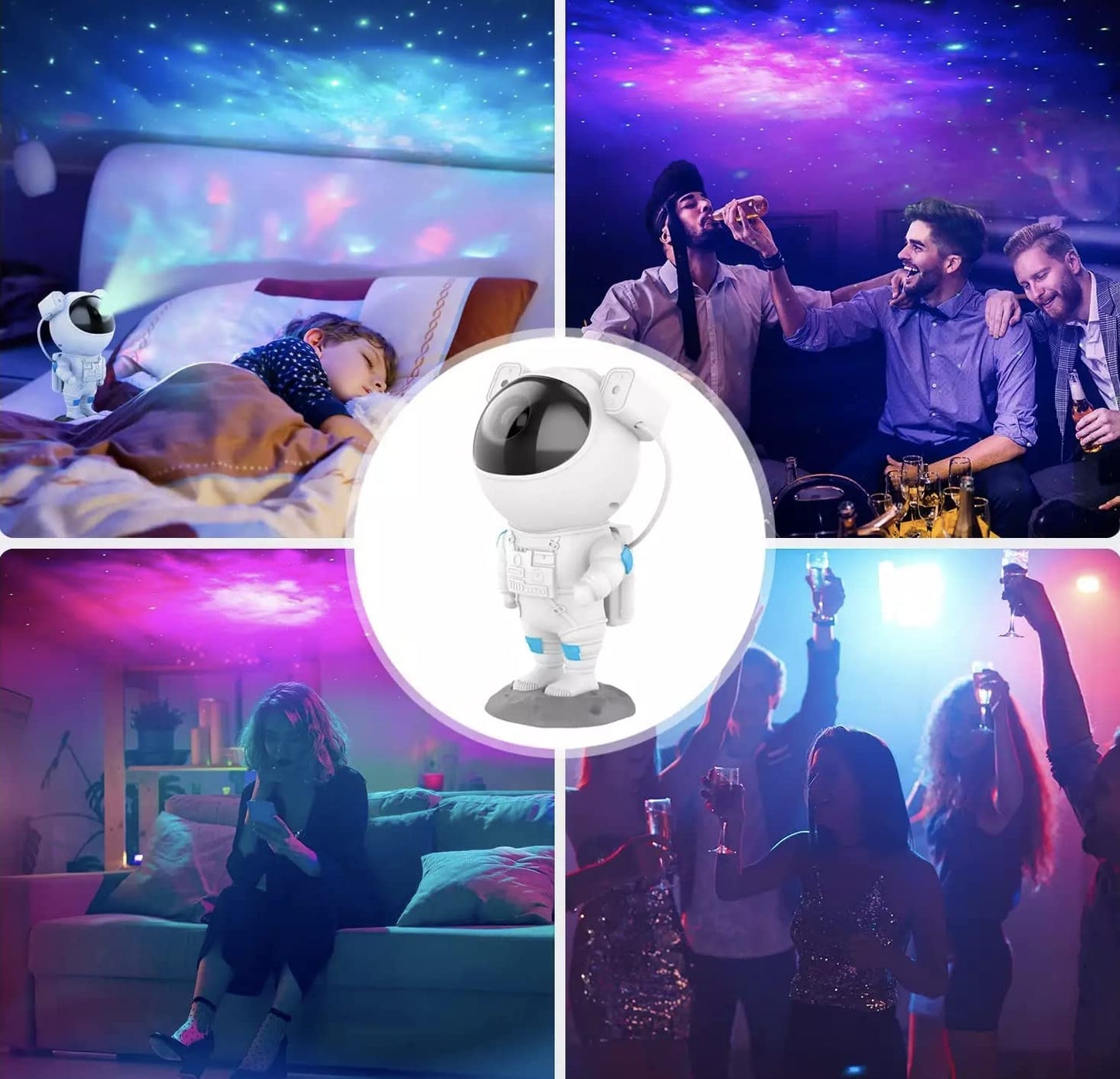 Nexila Astronaut Baby Star Projector, 30 Projection Modes 360 night Lamp with Timer Remote, Dimmable Combinations Romantic Starry Sky Best Gift for