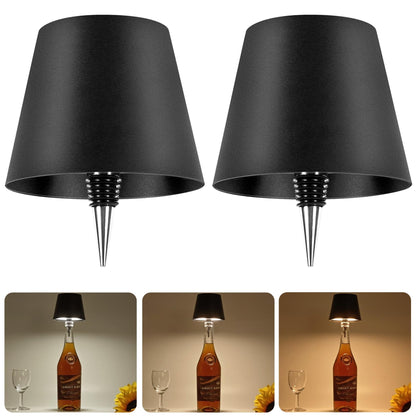 Nexila Wireless Bottle Lamp, Wireless Bottle Lamp Shade with 3 Color Temperature, Rechargeable Stepless Dimming LED Wine Bottle Lights for Any Bottle, Desk Lamp for Bedroom Restaurant Bar
