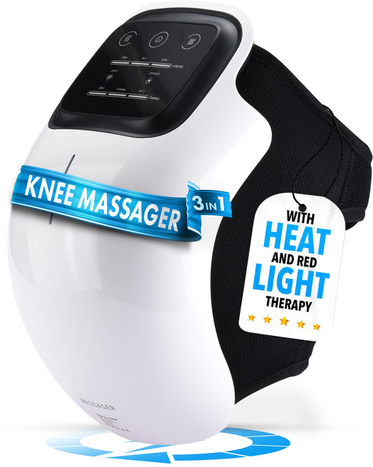 Nexila Cordless Knee Massager with Heat, FSA HSA Eligible, Heating Pad for Knee Pain, 3 Vibration Modes & 3 Heating Levels, Gifts for Men, Women, Heated Knee Brace Wrap- 1 Year warranty