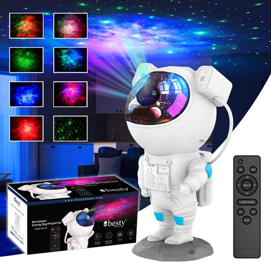 Nexila Astronaut Baby Star Projector, 30 Projection Modes 360 night Lamp with Timer Remote, Dimmable Combinations Romantic Starry Sky Best Gift for