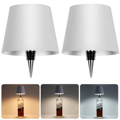 Nexila Wireless Bottle Lamp, Wireless Bottle Lamp Shade with 3 Color Temperature, Rechargeable Stepless Dimming LED Wine Bottle Lights for Any Bottle, Desk Lamp for Bedroom Restaurant Bar
