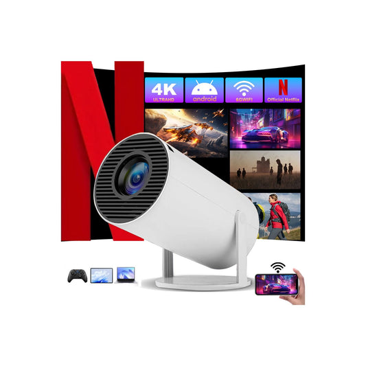 Android 4K Portable Mini Projector with WiFi Bluetooth Android 13 1080P, for Home Theatres, Outdoor Movies- 6 Month Warranty ⭐⭐⭐⭐⭐ (4.9/5) 785 Reviews