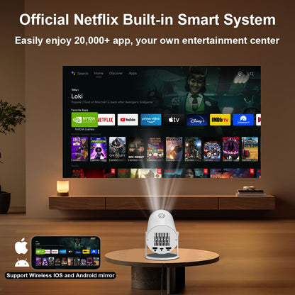 Android 4K Portable Mini Projector with WiFi Bluetooth Android 13 1080P, for Home Theatres, Outdoor Movies- 6 Month Warranty ⭐⭐⭐⭐⭐ (4.9/5) 785 Reviews