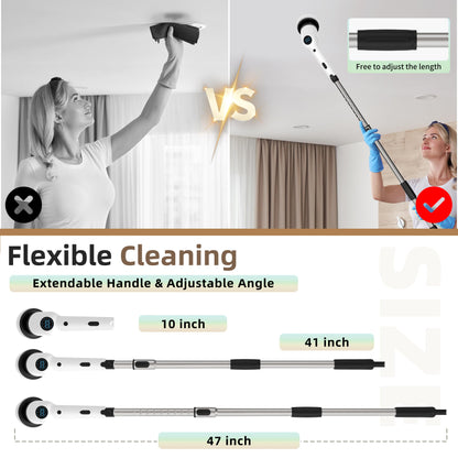 9 in 1 Cordless Rechargeable Spin Scrubber for Bathroom, Shower, Bathtub, Kitchen Wall, Cleaning with Power Display ⭐⭐⭐⭐⭐ (4.9/5) 856 Reviews