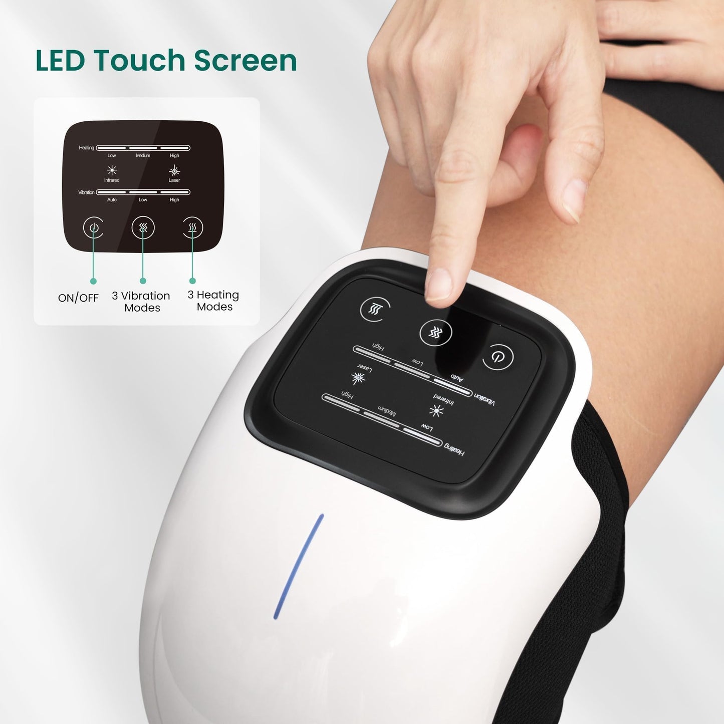Nexila Cordless Knee Massager with Heat, FSA HSA Eligible, Heating Pad for Knee Pain, 3 Vibration Modes & 3 Heating Levels, Gifts for Men, Women, Heated Knee Brace Wrap- 1 Year warranty