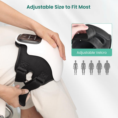 Nexila Cordless Knee Massager with Heat, FSA HSA Eligible, Heating Pad for Knee Pain, 3 Vibration Modes & 3 Heating Levels, Gifts for Men, Women, Heated Knee Brace Wrap- 1 Year warranty