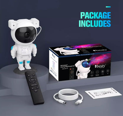Nexila Astronaut Baby Star Projector, 30 Projection Modes 360 night Lamp with Timer Remote, Dimmable Combinations Romantic Starry Sky Best Gift for