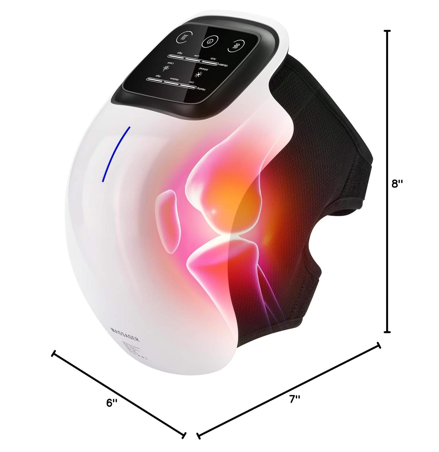 Nexila Cordless Knee Massager with Heat, FSA HSA Eligible, Heating Pad for Knee Pain, 3 Vibration Modes & 3 Heating Levels, Gifts for Men, Women, Heated Knee Brace Wrap- 1 Year warranty
